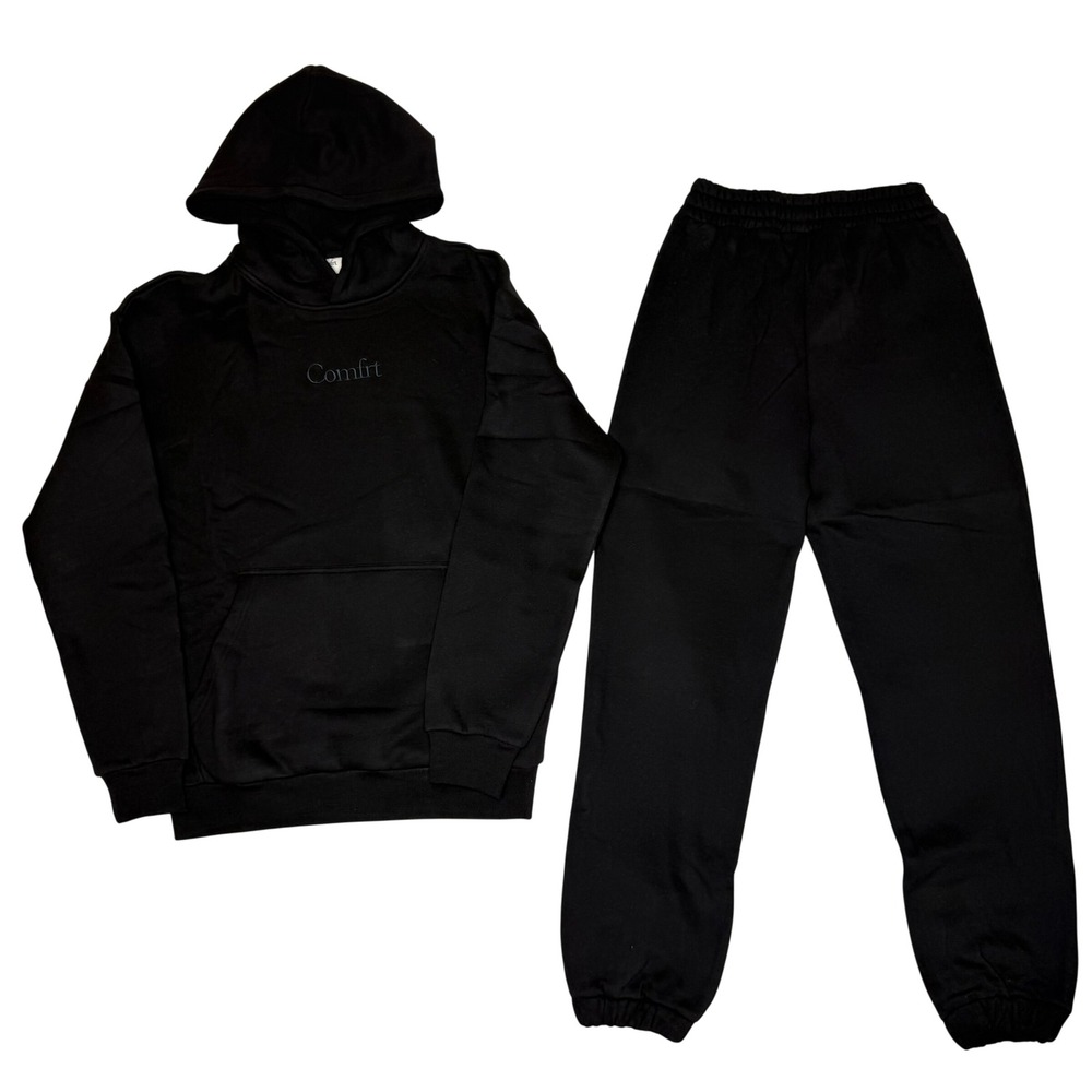 Comfrt Signature Hoodie Sweatpants Set Onyx Black Size Small New